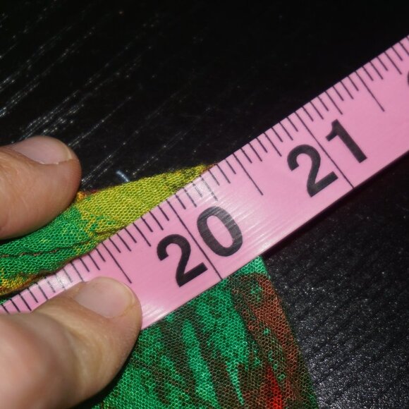 Vintage 80s Leaf Button Down Belted Midi Dress Medium - Picture 10 of 12